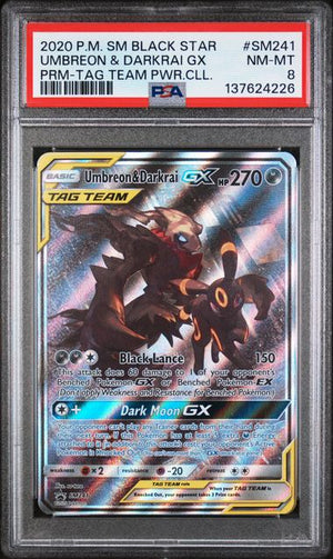 Umbreon & Darkrai GX SM241 Black Star Tag Team Power PSA 8 137624226
