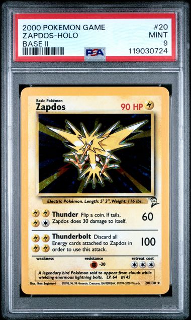 Zapdos - Holo 20/130 Base Set 2 PSA 9 119030724