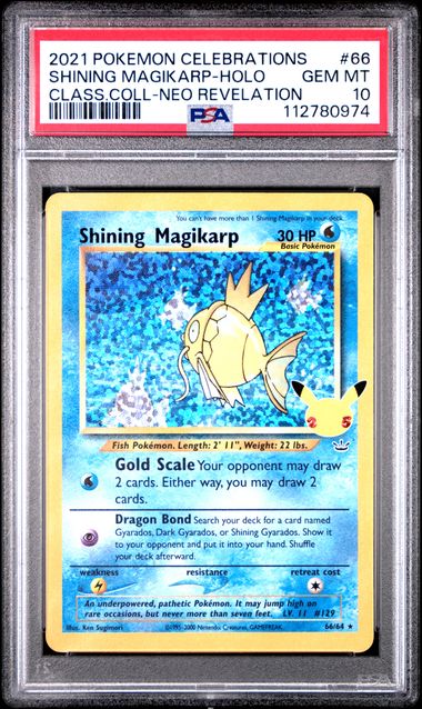 Shining Magikarp 66/64 Celebrations: Classic Coll. PSA 10 112780974