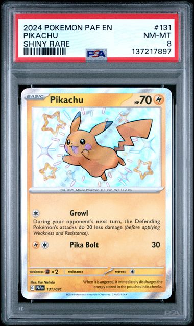 Pikachu 131/091 Paldean Fates PSA 8 137217897
