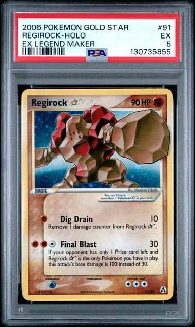 Regirock Star 91/92 Legend Maker PSA 5 130735855