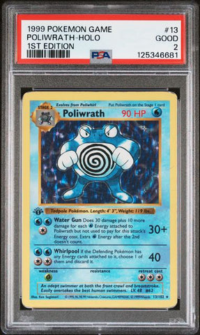 Poliwrath - Holo 13/102 Base Set 1st Edition PSA 2 125346681
