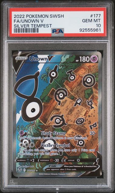 Unown V 177/195 Silver Tempest PSA 10 92555961