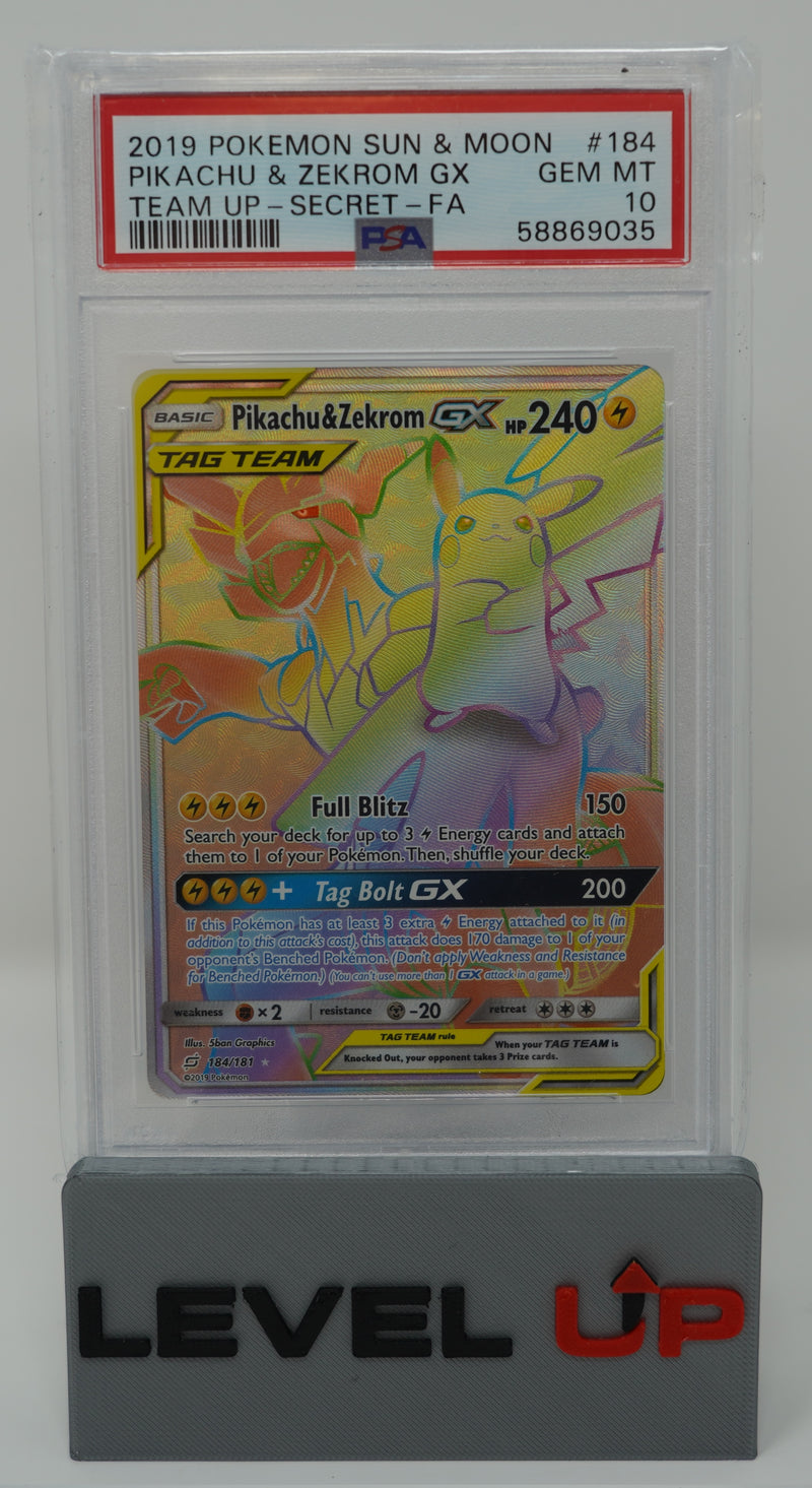Pikachu & Zekrom GX 184/181 Team Up PSA 10 58869035 Pikachu & Zekrom GX 184/181 Team Up PSA 10 58869035
