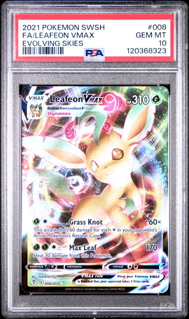 Leafeon VMax Full Art (8) PSA 10 120368323