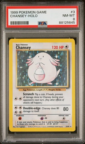 Chansey - Holo 3/102 Base Set PSA 8 88125645