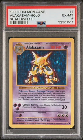 Alakazam 1/102 Shadowless Base Set PSA 5 92361511