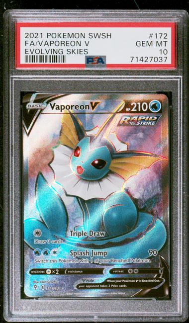 Vaporeon V 172/203 Evolving Skies PSA 10 71427037