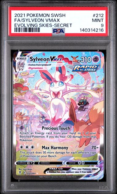 Sylveon VMAX 212/203 Evolving Skies Secret PSA 9 140314216