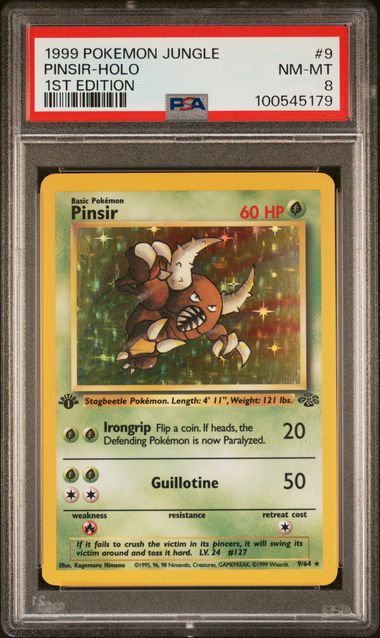 Pinsir - Holo 9/64 Jungle 1st Edition PSA 8 100545179