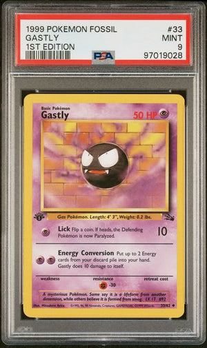 Gastly 33/62 Fossil 1st Edition PSA 9 97019028