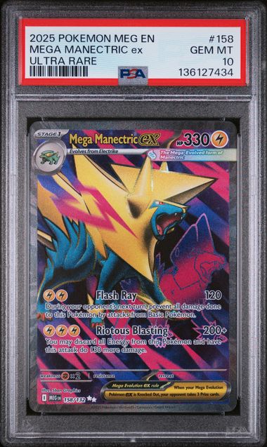 Mega Manectric ex 158/132 Mega Evolution PSA 10 136127434