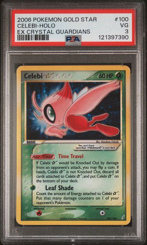 Celebi Gold Star - Holo 100/100 EX Crystal Guardians PSA 3 121397390