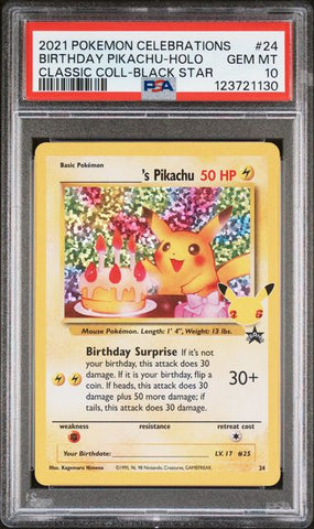 Birthday Pikachu (24) Celebrations: Classic Collection PSA 10 123721130