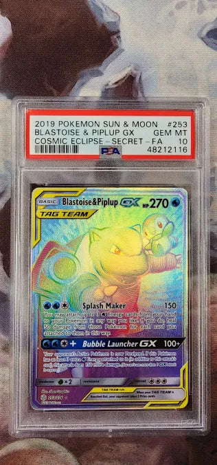 Blastoise & Piplup GX 253/236 Sun & Moon: Cosmic Eclipse PSA 10 48212116