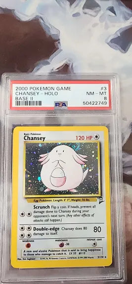 Chansey 3/130 Base Set 2 PSA 8 50422749