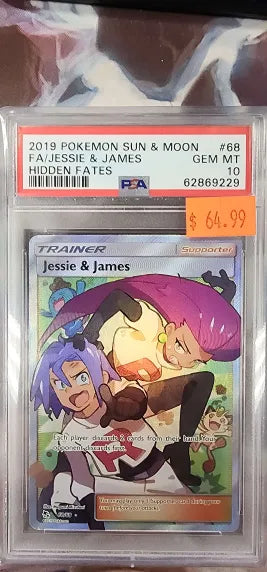 Jessie & James 68/68 Hidden Fates PSA 10 62869229 Jessie & James 68/68 Hidden Fates PSA 10 62869229