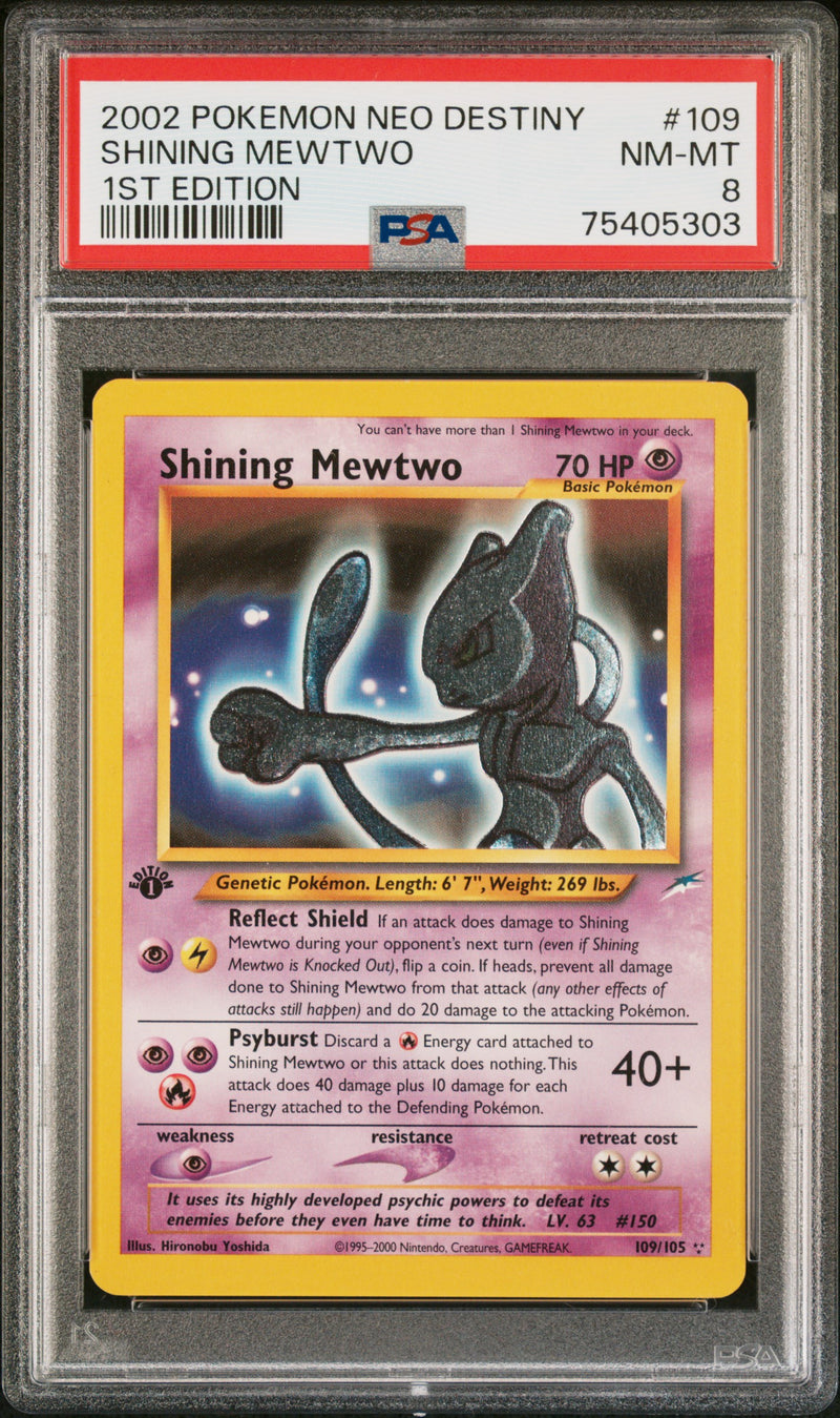 Shining Mewtwo 109/105 1st Edition Neo Destiny PSA 8 75405303