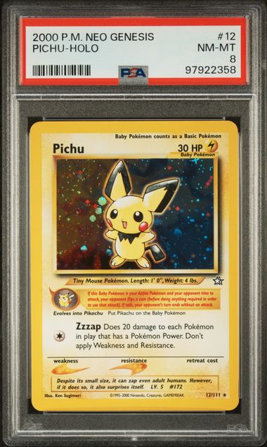 Pichu Holo Neo Genesis (12/111) PSA 8 97922358