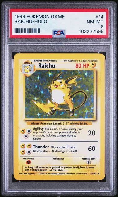 Raichu 14/102 Base Set PSA 8 103232595
