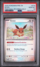 Eevee 074/131 Prismatic Evolutions Poke Ball Reverse Holo PSA 10 135123671