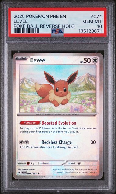 Eevee 074/131 Prismatic Evolutions Poke Ball Reverse Holo PSA 10 135123671
