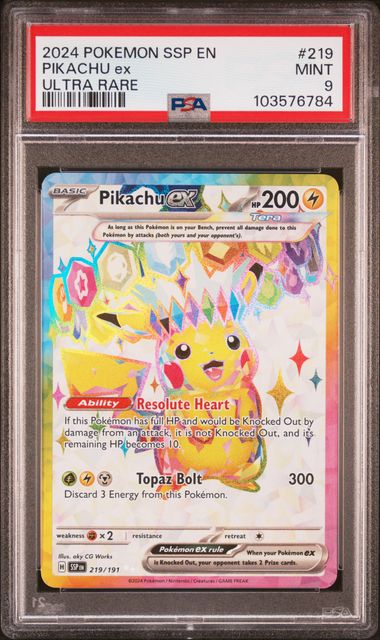 Pikachu ex 219/191 Surging Sparks PSA 9 103576784