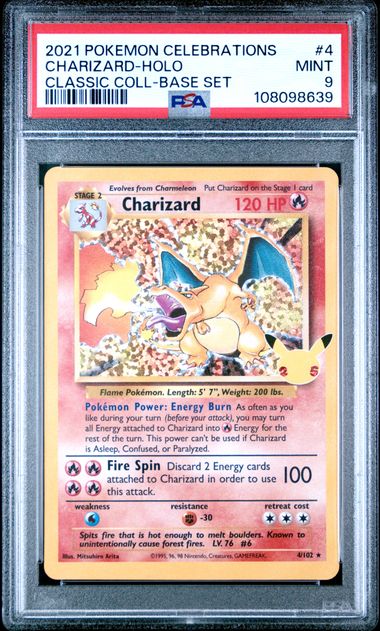 Charizard 4/102 Celebrations Classic Collection Holo PSA 9 108098639
