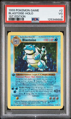 Blastoise - Holo 2/102 Base Set 1st Edition PSA 3 125346688