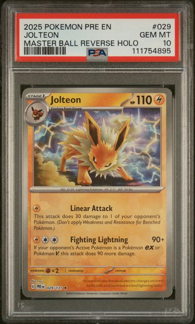 Jolteon (Master Ball) 029/131 Prismatic Evolutions PSA 10 111754895