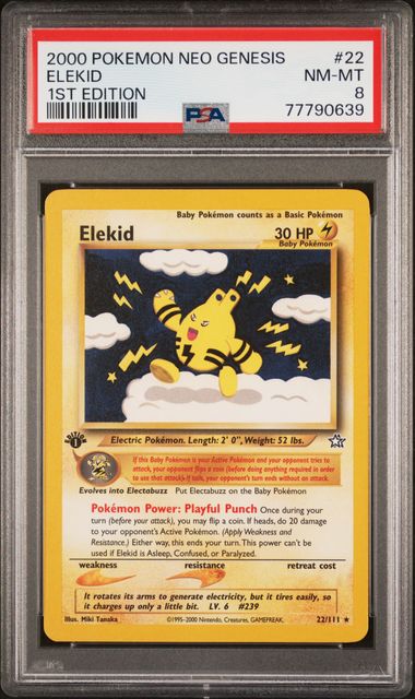 Elekid 22/111 Neo Genesis 1st Edition PSA 8 77790639