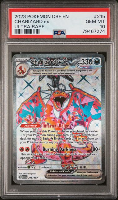 Charizard ex 215/197 Obsidian Flames PSA 10 79467274