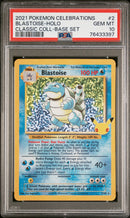 Blastoise 2/102 Celebrations Classic Collection PSA 10 76433397