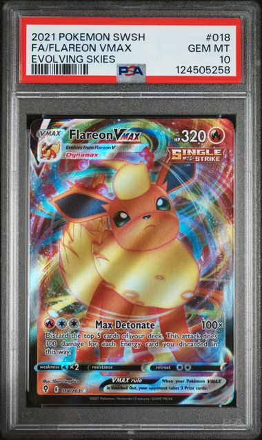 Flareon VMAX 018/203 Evolving Skies PSA 10 124505258
