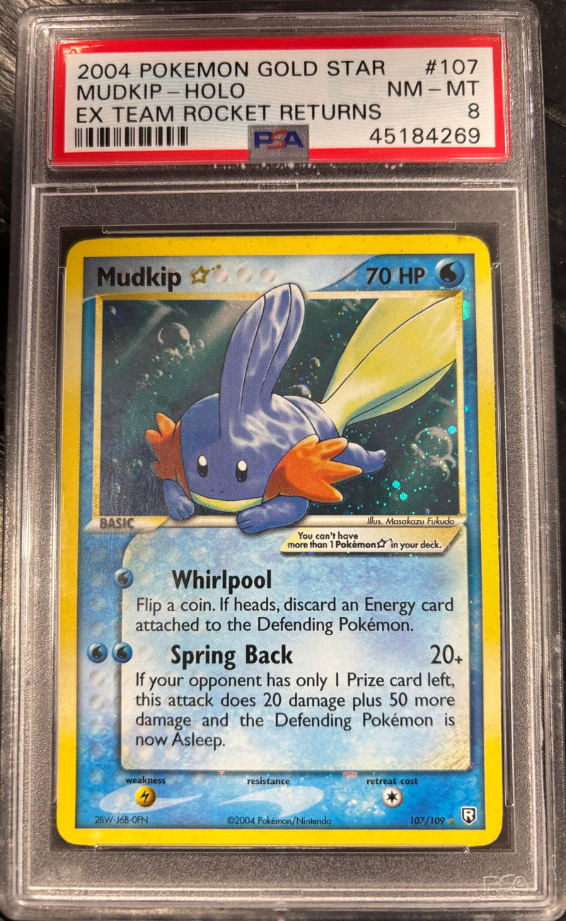 Mudkip Gold Star 107/109 EX Team Rocket Returns PSA 8 45184269