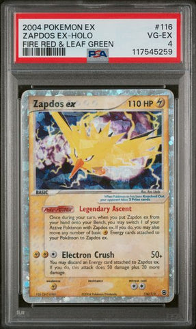 Zapdos ex - Holo 116/112 FireRed& LeafGreen PSA 4 117545259