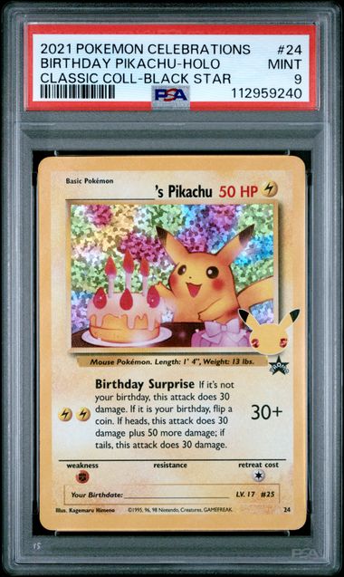 Birthday Pikachu (24) Celebrations: Classic Coll. PSA 9 112959240