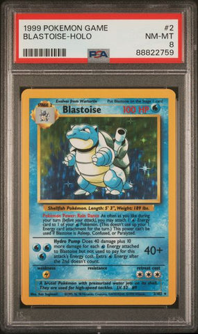 Blastoise 2/102 Base Set Unlimited PSA 8 88822759