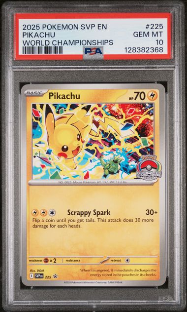Pikachu (225) World Championship Promo PSA 10 128382368