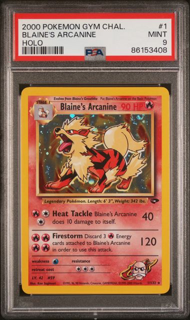 Blaine's Arcanine - Holo 1/132 Gym Challenge PSA 9 86153408