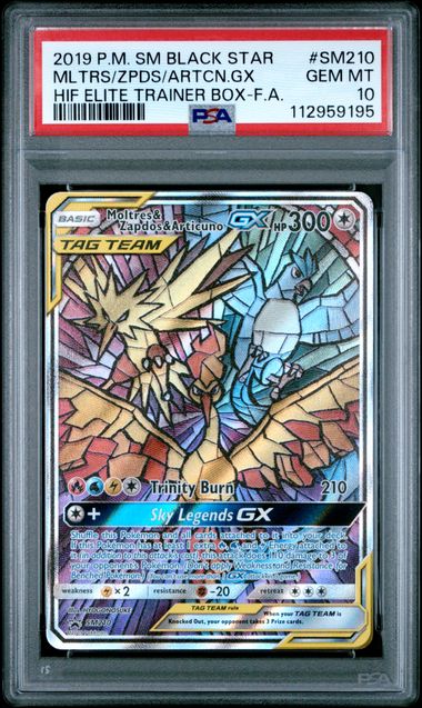 Moltres & Zapdos & Articuno GX SM210 Black Star Promo PSA 10 112959195