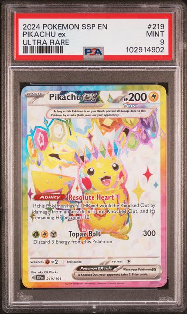 Pikachu ex 219/191 Surging Sparks PSA 9 102914902