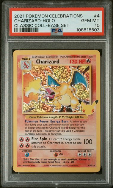 Charizard - Holo 4/102 Celebrations: Classic Collection PSA 10 108818603