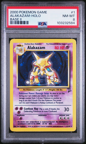 Alakazam 1/130 Base Set 2 PSA 8 103232584