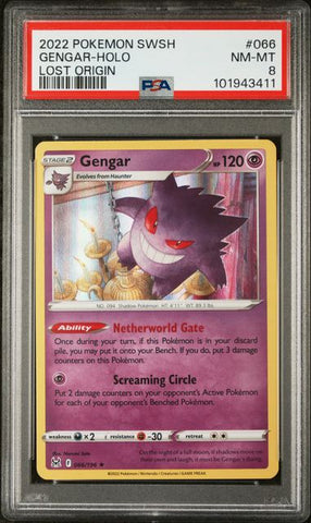 Gengar 066/196 SWSH Lost Origin PSA 8 101943411