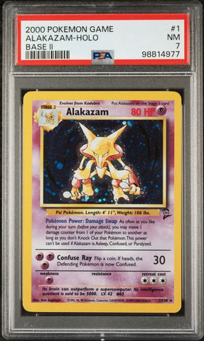 Alakazam 1/130 Base Set 2 PSA 7 98814977
