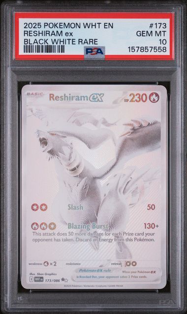 Reshiram EX Black White Rare (173) PSA 10 157857558