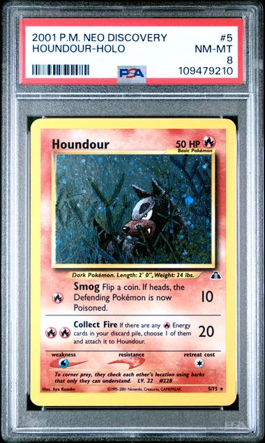 Houndour - Holo 5/75 Neo Discovery PSA 8 109479210