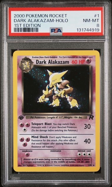 Dark Alakazam 1/82 1st Edition Team Rocket PSA 8 131744919