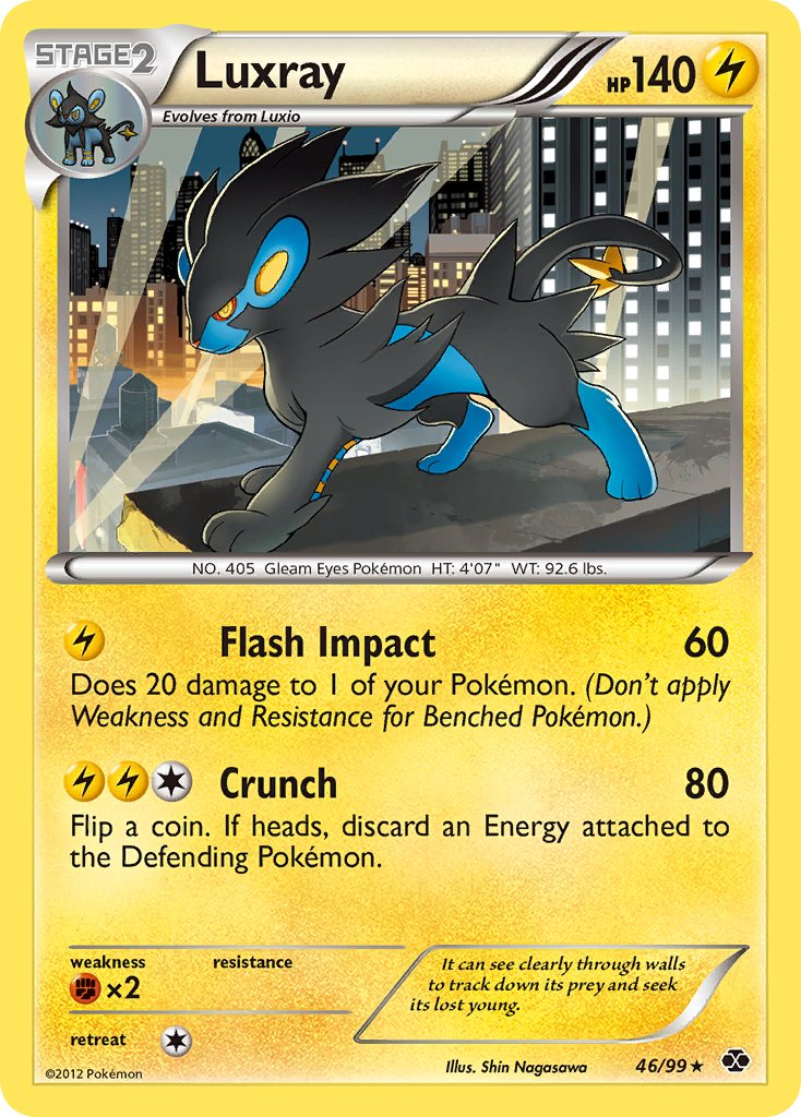 Luxray (46/99) (Cracked Ice Holo) (Blister Exclusive) [Black & White